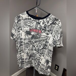 Vibe Newspaper Print Men's T-Shirt - Black, White, and Red